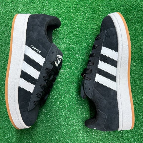 GS Sz 6/WMNS Sz 8 Adidas Campus 00s Low Casual Shoes Black White Gum HQ6638 NEW - Picture 4 of 5